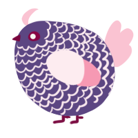 A overcast and rose chicken with a lace pattern