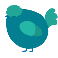 A sea and turquoise chicken