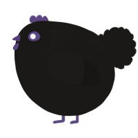 A sable chicken with a neck-speckle pattern