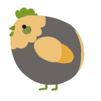 A grey and honey chicken with a head pattern