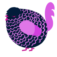 A tumblr and orchid chicken with a lace pattern