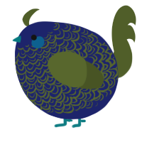 A navy and olive chicken with a double-lace pattern