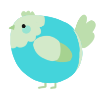 A aqua and gluppy chicken with a head pattern