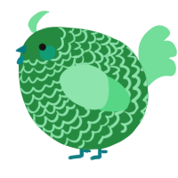 A viridian and spring chicken with a lace pattern