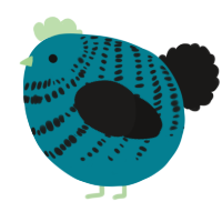 A sea and sable chicken with a bar pattern