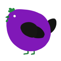 A violet and black chicken