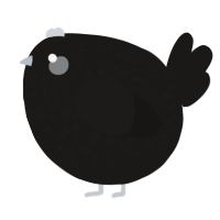 A sable chicken with a speckle pattern