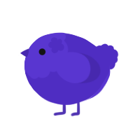 A indigo chicken with a head pattern