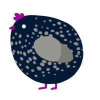 A tumblr and ash chicken with a speckle pattern