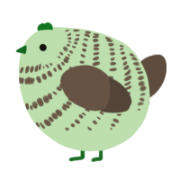 A gluppy and bark chicken with a bar pattern