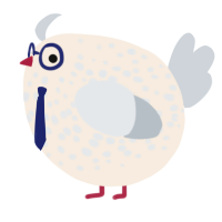 A cream and mist chicken with a speckle pattern