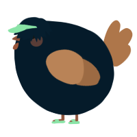 A tumblr and brown chicken