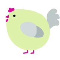 A apple and silver chicken
