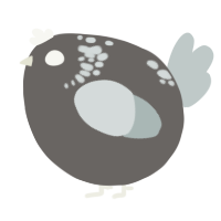 A grey and silver chicken with a neck-speckle pattern