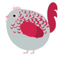 A silver and crimson chicken with a half-lace pattern