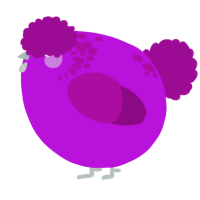 A amethyst and plum chicken with a neck-speckle pattern