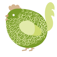 A chartreuse and lemon chicken with a double-lace pattern