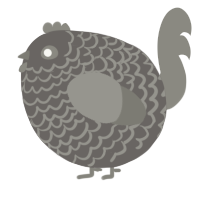 A grey and ash chicken with a lace pattern