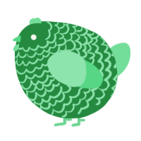 A viridian and spring chicken with a lace pattern