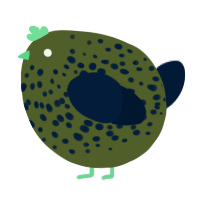 A olive and tumblr chicken with a speckle pattern