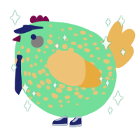 A spring and honey chicken with a speckle pattern