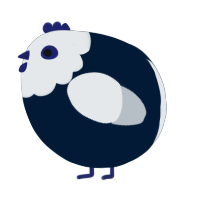 A tumblr and mist chicken with a head pattern