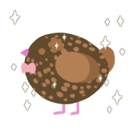 A bark and brown chicken with a speckle pattern