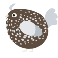 A bark and mist chicken with a speckle pattern
