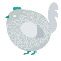 A silver and mist chicken with a double-lace pattern