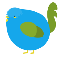 A sky and chartreuse chicken