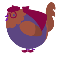A overcast and russet chicken with a head pattern