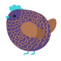 A overcast and brown chicken with a lace pattern