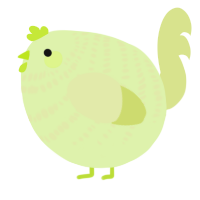 A apple and lemon chicken with a bar pattern