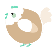 A beige and cream chicken with a head pattern