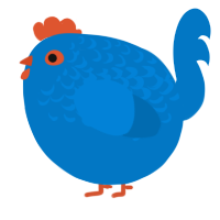 A sapphire chicken with a half-lace pattern