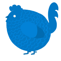 A sapphire chicken with a lace pattern
