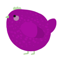 A plum chicken with a speckle pattern