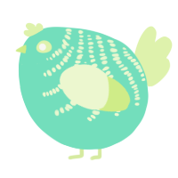 A mint and apple chicken with a half-bar pattern