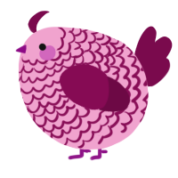 A pink and wine chicken with a lace pattern