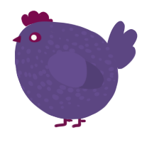 A overcast chicken with a speckle pattern