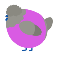 A orchid and ash chicken with a head pattern