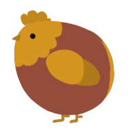 A russet and ochre chicken with a head pattern