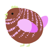 A russet and lavender chicken with a bar pattern
