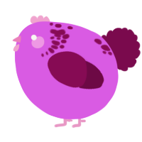 A orchid and wine chicken with a neck-speckle pattern
