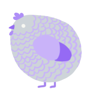 A mist and lilac chicken with a lace pattern
