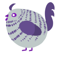 A silver and overcast chicken with a bar pattern