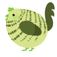 A lemon and olive chicken with a bar pattern