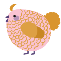 A rose and orange chicken with a lace pattern