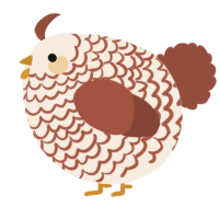 A cream and russet chicken with a lace pattern