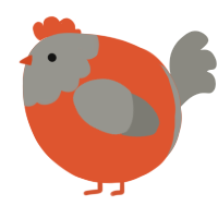 A vermilion and ash chicken with a head pattern